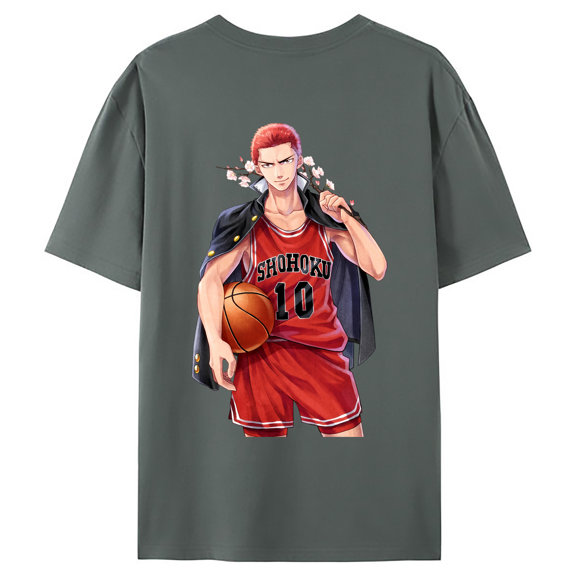 （画像用） SLAM DUNK／スラムダンク 綿100％ メンズ半袖Tシャツ（バックプリント） 通気性